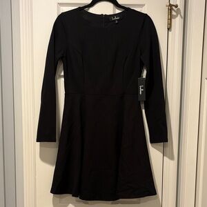 Lulu's Elegant Black Long Sleeve Dress